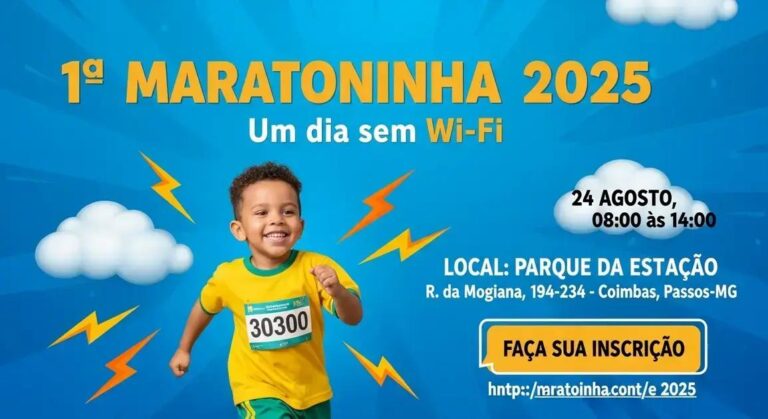 Participe da 1ª Maratoninha Kids Academia em Passos - Um dia sem Wi-Fi