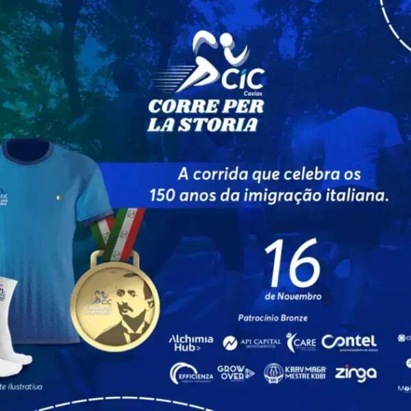 Corrida da CIC em Caxias do Sul celebra 150 anos da Imigração Italiana