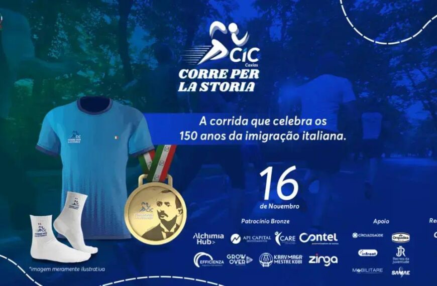 Corrida da CIC em Caxias do Sul celebra 150 anos da Imigração Italiana