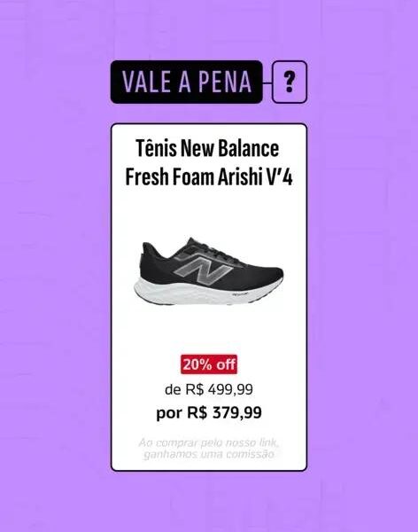 Desconto Imperdível: Tênis de Corrida New Balance com 24% Off