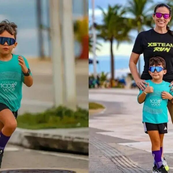 Mini atleta encanta Fortaleza com rotina de corridas em família