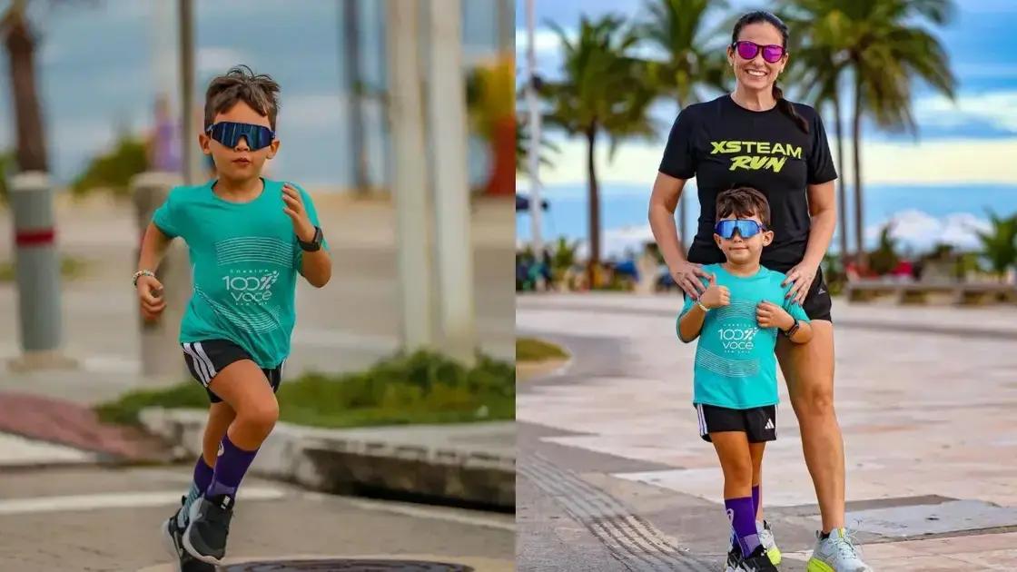 Mini atleta encanta Fortaleza com rotina de corridas em família