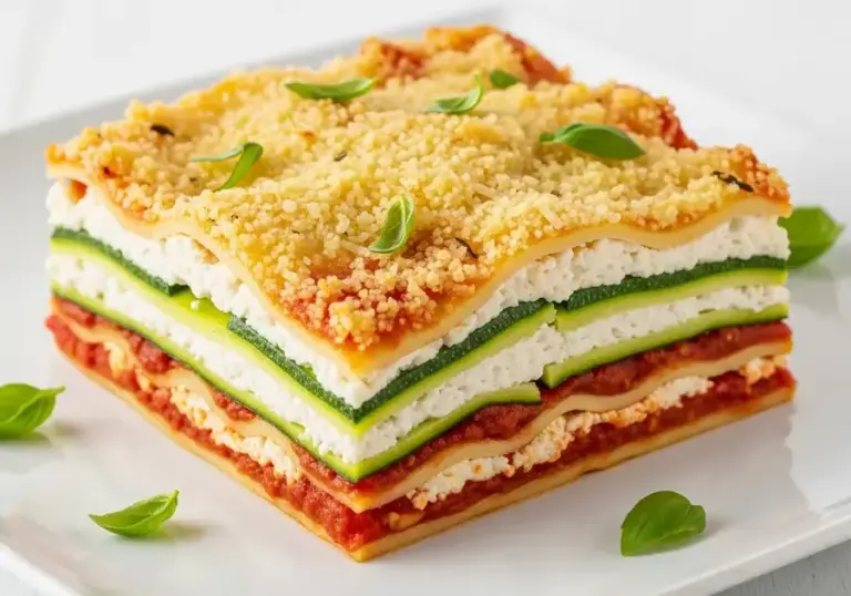 Lasanha de abobrinha com ricota e frango