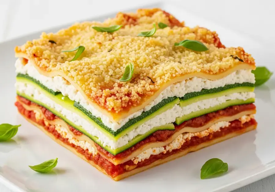 Lasanha de abobrinha com ricota e frango