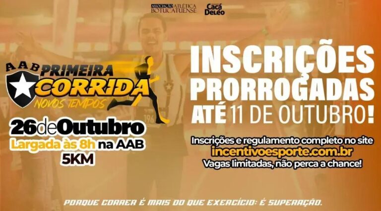 Inscrições prorrogadas para a 1ª Corrida AAB – Novos Tempos em Botucatu