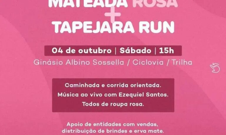 Tapejara abre Outubro Rosa com caminhada e corrida no Ginásio