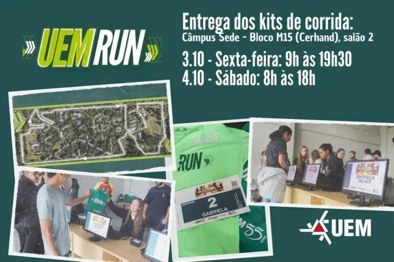 Kits da UEM RUN disponíveis para retirada neste fim de semana
