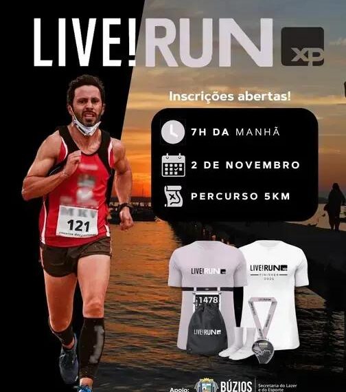 Búzios recebe a etapa da Live! Run XP neste domingo