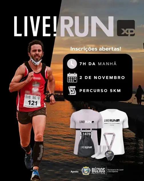 Búzios recebe a etapa da Live! Run XP neste domingo