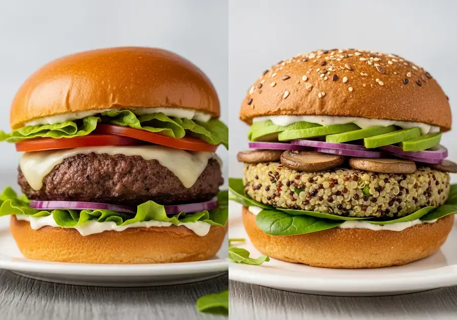 Comparativo com hambúrgueres tradicionais