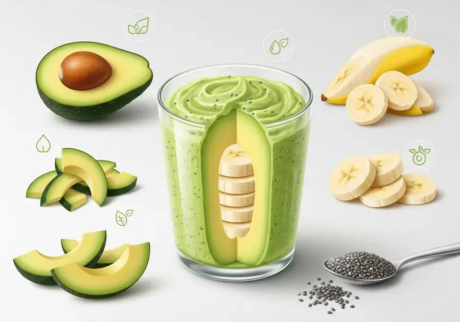 Nutrição na vitamina de abacate Nutrição na vitamina de abacate