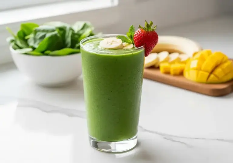 Suco verde com maçã, couve e pepino