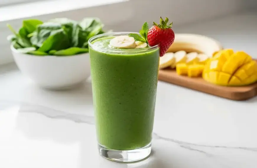Suco verde com maçã, couve e pepino