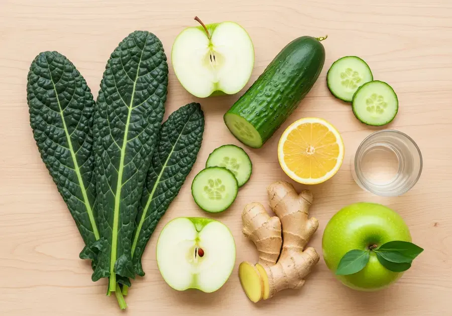 Ingredientes essenciais para o suco verde