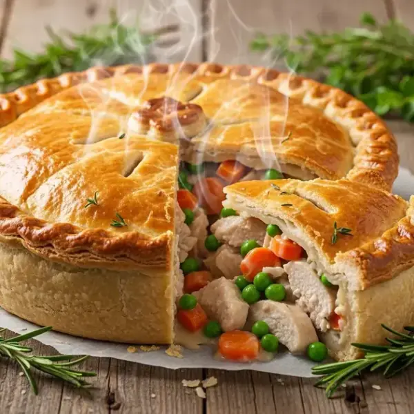 Torta integral de frango com brócolis