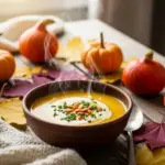 Creme de abóbora com gengibre e chia