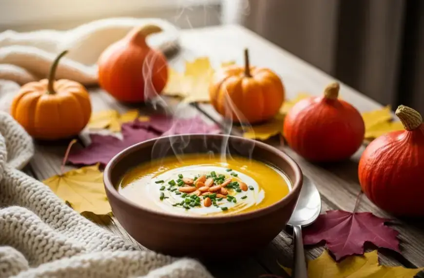 Creme de abóbora com gengibre e chia