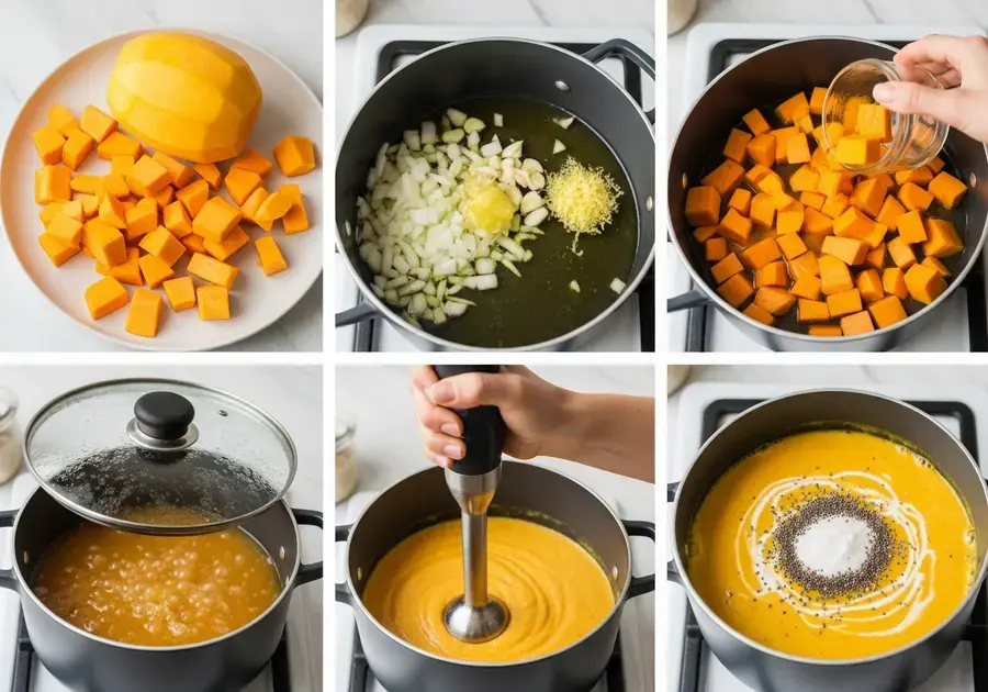 Passo a passo para fazer creme de abóbora Passo a passo para fazer creme de abóbora
